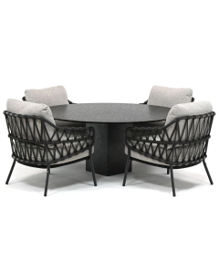 4 Seasons Outdoor Calpi/ Belcanto Yara ø150 cm low dining tuinset 5-delig