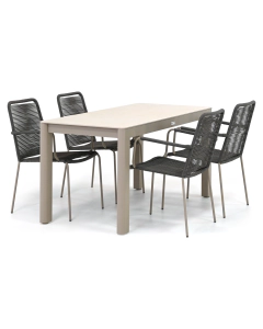 Novara Konya/ Barbados Cubas 150x70cm dining tuinset 5-delig