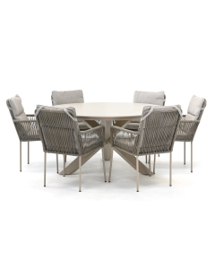 Novara Hatay/ Barbados Orgiva ø150cm dining tuinset 7-delig