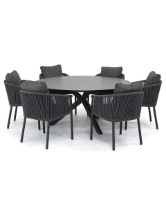 Sivara Senza/ 4 Seasons Outdoor Locarno ø160 cm dining tuinset 7-delig