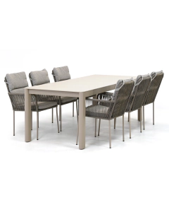 Novara Hatay/ Barbados Cubas 220x90cm dining tuinset 7-delig