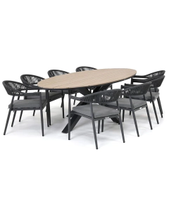 Barbados Gela/ Sivara Verina 280x115 cm dining tuinset 9-delig