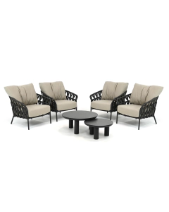 Taste 4SO Albareto/ Sivara Catena stoel loungeset 6-delig