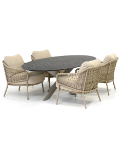 4 Seasons Outdoor Sardinia/ Belcanto Beliza low dining tuinset 5-delig