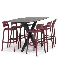 Nardi Cassia Borgogna/ Belcanto Beliza 200x100 cm barset 7-delig