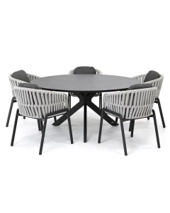 Sivara Catena/ 4 Seasons Outdoor Locarno ø160 cm dining tuinset 6-delig