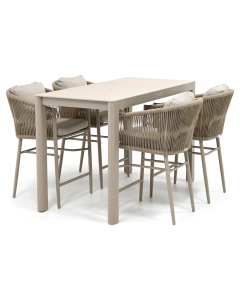 Barbados Darcot/ Dudar 160x75 cm high dining tuinset 5-delig