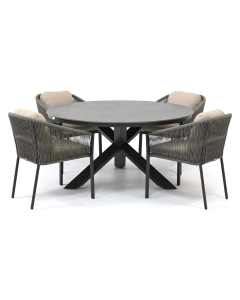 Sivara Rizzi/ Barbados Orgiva ø150 cm dining tuinset 5-delig