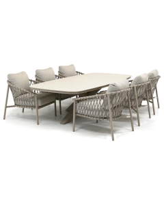 Barbados Almera/ Illora 260x115 cm low dining tuinset 7-delig