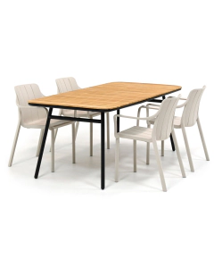 Nardi | Tiberina Corda/ Garrison Teak Tole 180x90 cm dining tuinset 5-delig