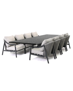 Barbados Sandi/  Belcanto Beliza 300x100 cm low dining tuinset 9-delig