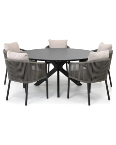 Sivara Senza/4 Seasons Outdoor Locarno ø160 cm dining tuinset 6-delig