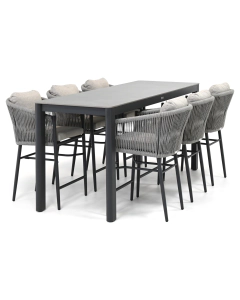 Barbados Darcot/ Dudar 220x75 cm high dining tuinset 7-delig