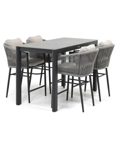 Barbados Darcot/ Dudar 160x75 cm high dining tuinset 5-delig