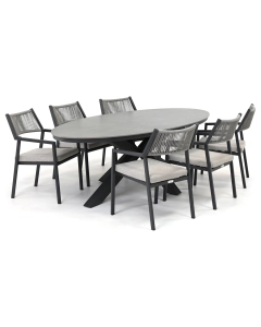 Barbados Loega/ Durcal 240x120 cm dining tuinset 7-delig