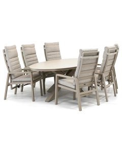 Sivara Arina/ Barbados Durcal 240x120 cm dining tuinset 7-delig verstelbaar