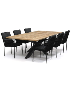 Novara Hatay/ Garrison Teak 240x120 cm dining tuinset 7-delig