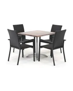 Barbados Muda/ Werzalit 79x79 cm dining tuinset 5-delig