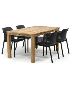 Nardi Net/ Woodfort 160x90 cm dining tuinset 5-delig