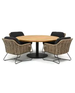 Taste 4SO Belmond/ Saba ø160 cm low dining tuinset 5-delig