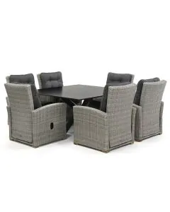 Novara Manzani/ Belcanto Morena 150x150 cm dining tuinset 7-delig verstelbaar