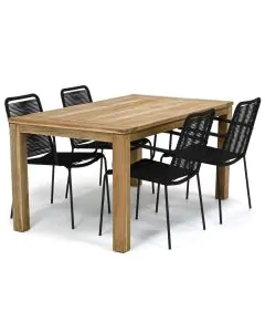 Novara Konya/ Woodfort 160x90 cm dining tuinset 5-delig