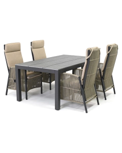 Barbados Salvano/ Sivara Sarina 180x100 cm dining tuinset 5-delig