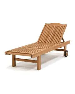 Garrison Teak | Saline ligbed verstelbaar met wielen