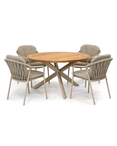 Taste 4SO Manitoba/ Prado ø130 cm dining tuinset 5-delig