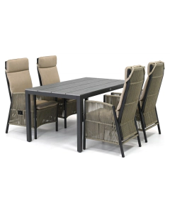 Barbados Salvano/ Sivara Sarina 160x90 cm dining tuinset 5-delig