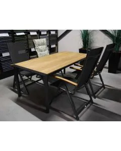 Showmodel- Barbados | Luras 160x90 cm diningset 5-delig verstelbaar