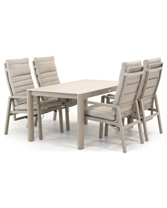 Sivara Arina/ Barbados Cubas 160x90 cm dining tuinset 5-delig verstelbaar