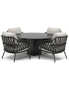 4 Seasons Outdoor Calpi/ Belcanto Yara ø150 cm low dining tuinset 5-delig