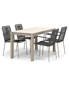 Novara Konya/ Barbados Cubas 150x70cm dining tuinset 5-delig