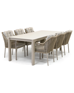 Barbados Acorda/ Cubas 220x90 cm dining tuinset 7-delig