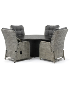 Sivara Rento/ Belcanto Yara ø130 cm dining tuinset 5-delig verstelbaar