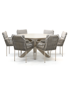 Novara Hatay/ Barbados Orgiva ø150cm dining tuinset 7-delig