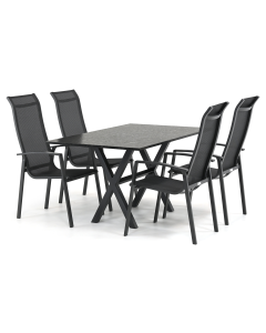Barbados Calva/ Belcanto Denver 145x90 cm dining tuinset 5-delig