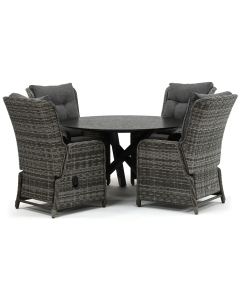 Sivara Rento/ Belcanto Fomenta ø130 cm dining tuinset 5-delig verstelbaar