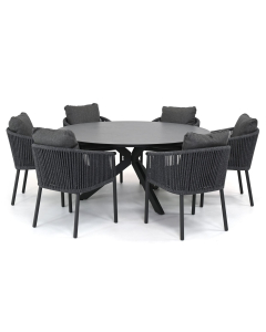Sivara Senza/ 4 Seasons Outdoor Locarno ø160 cm dining tuinset 7-delig