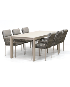 Novara Hatay/ Barbados Cubas 220x90cm dining tuinset 7-delig