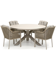 Barbados Acorda/ Orgiva ø150 cm dining tuinset 5-delig