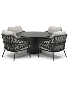 4 Seasons Outdoor Calpi/ Belcanto Yara ø130 cm low dining tuinset 5-delig