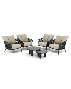 Taste 4SO Albareto/ Sivara Catena stoel loungeset 6-delig