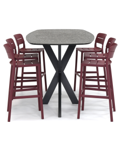 Nardi Cassia Borgogna/ Belcanto Beliza 200x100 cm barset 7-delig