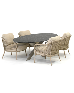 4 Seasons Outdoor Sardinia/ Belcanto Beliza low dining tuinset 5-delig