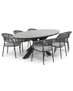 Barbados Troyes/ Durcal 240x120 cm dining tuinset 7-delig