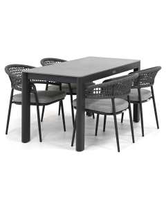 Barbados Troyes/ Cubas 150x70 cm dining tuinset 5-delig