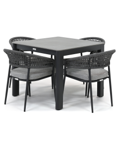 Barbados Troyes/ Cubas 90x90 cm dining tuinset 5-delig