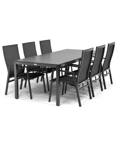 Barbados Lipari/ Barbados Palomas 220x95 cm dining tuinset 7-delig verstelbaar